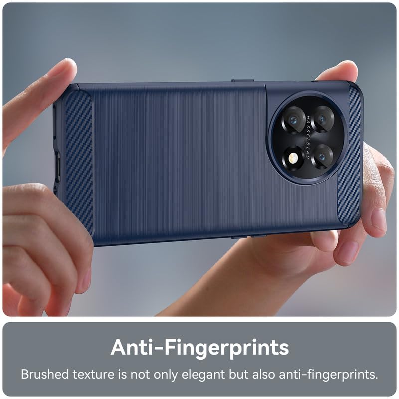 Image of Hybrid Carbon Fiber Back Case for OnePlus 11 (Blue)