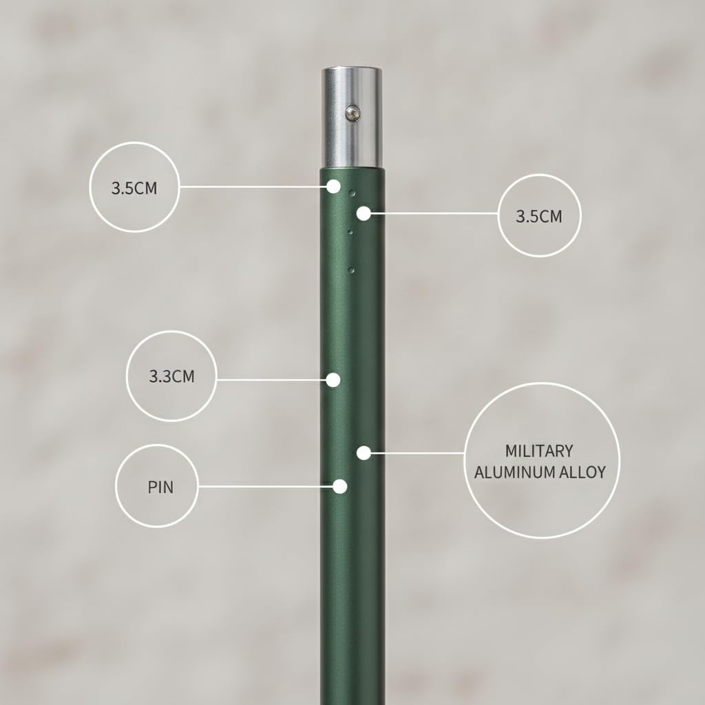 e Zeltstangen aus Aluminiumlegierung für Sonnensegel und Tarps, 1.5mm Wandstärke