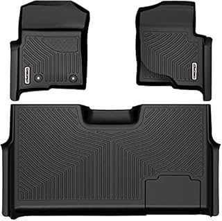 OEDRO Floor Mats Compatible with 2010-2014 Ford F-150 SuperCrew/Crew Cab with 1st Row Bucket Seat, Custom Fit 2 Row Set (Front & 2nd Seat), Black TPE All-Weather Guard