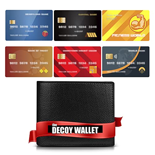 Fake Travel Decoy Wallet with 6 Realistic Fake Credit Cards - Pickpocket Safety