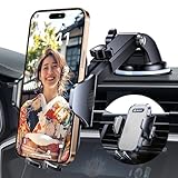 【2025年進化】Andobil スマホホルダー 車 スマホスタンド 車 【安定性アップ】車載ホルダー 2in1 粘着ゲル吸盤＆送風口兼用 全車種対応 すまほほるだー 車 手帳型ケース対応 片手操作 携帯ホルダー 車 取付簡単 スマホ ホルダー 360度回転 伸縮アーム iPhone SE 17 16 15 14 13 12 Pro Max Xperia AQUOSなど全機種対応 グレー
