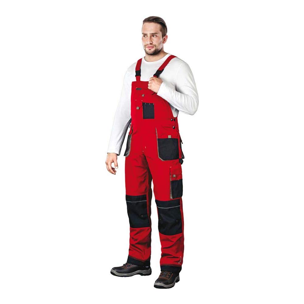 Leber&Hollman LH-FMN-B_CBS46 Formen Protective Bib-Pants, Red-Black-Grey, 46 Size