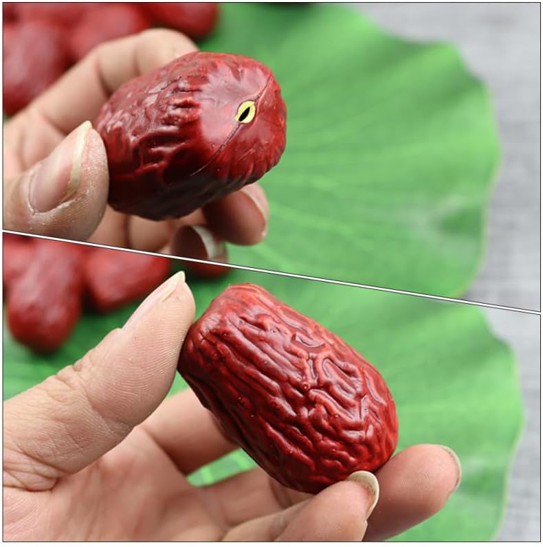 Miniatura 4 de Totority Modelos artificiales de azufaifo rojo, 20 piezas de decoración de frutas falsas para el hogar, fiesta, accesorios de fotografía, PVC, rojo