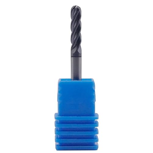 Miniatura 4 de BestParts 5 fresas de punta de bola de carburo sólido de alto rendimiento, revestimiento AlTiN, 4 flautas, hélice de 30 grados, diámetro de corte de