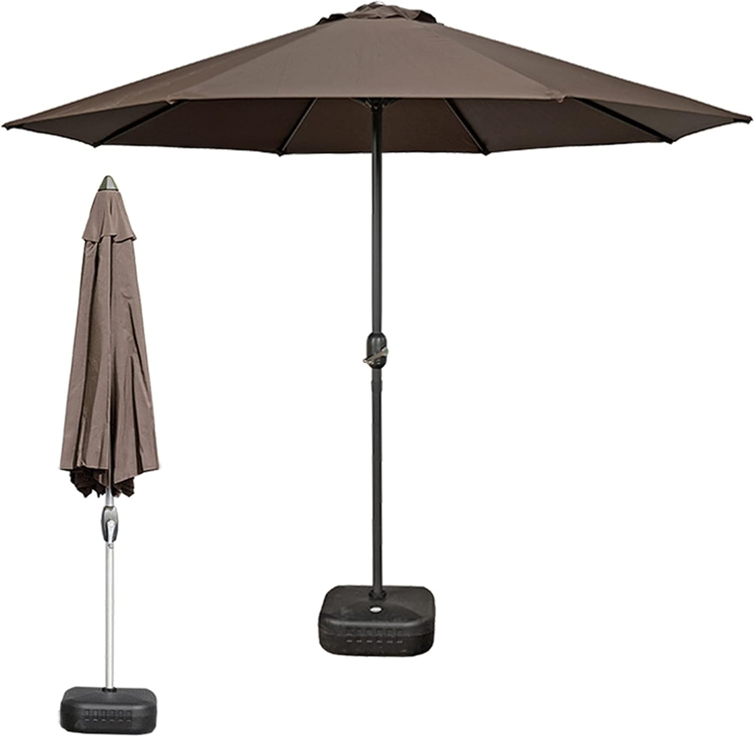 Garden parasols Outdoor Market Table Umbrella for Patio, Deck, Balcony, Porch, Backyard Poolside 9ft Garden Lawn Parasols with Base Included & Crank Handle Outdoor parasols