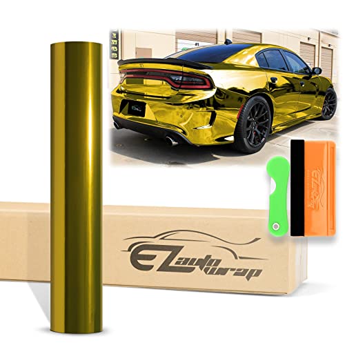 12"x60" (1FTx5FT) Gold Supercast Chrome Vinyl Wrap Sticker Car Auto