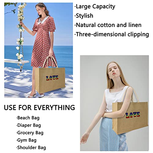 Image of Hibala Woven Large Beach Bag Straw Beach Tote Handmade Weaving Shoulder Tassel Bag Handbag