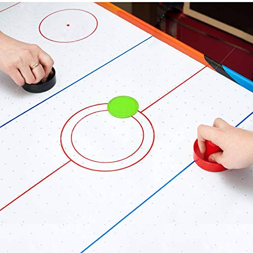 12 discos de hockey aéreo para el hogar, discos pesados de repuesto de 2.5 pulgadas para mesas de juego, accesorios de equipo, 0.44 onzas (rojo, negro, azul, verde) 4