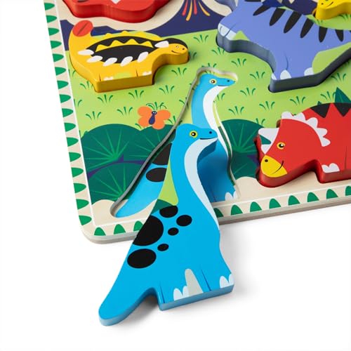 Image of Melissa & Doug Dinosaur Wooden Chunky Puzzle (7 pcs) - FSC Certified (Pack of 12)