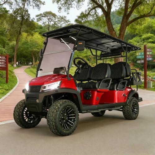 Electric Golf Cart 4 Passenger Luxury Golf Carts Electric Sightseeing Vehicle for Resort Hotel Community Transport Smooth Ride Vehicle for Seniors Adults Outdoor Use