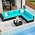 Shintenchi 7 Pieces Outdoor Patio Sectional Sofa Couch,PE Wicker Furniture Conversation Sets with Washable Cushions & Glass Coffee Table for Garden, Poolside, Backyard (Blue)