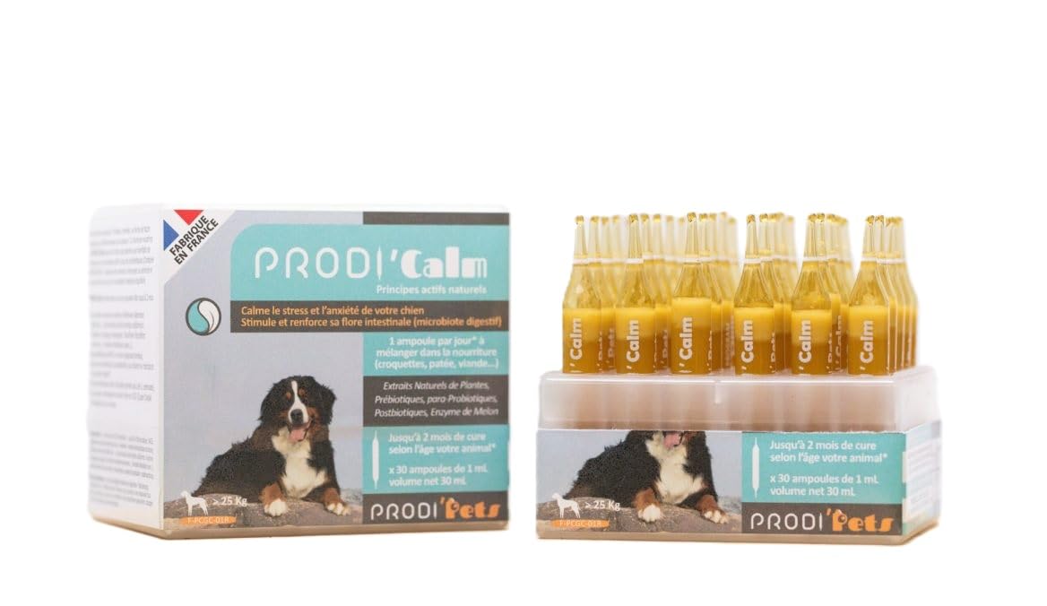 Complément alimentaire chien anxiété et stress naturel 30 ampoules