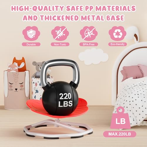 Sensory Swivel Chairs for Kids, Spinning Chair for Autistic Kids, Sit and Spin Sensory Toys, Training Body Coordination, Autism ADHD Chairs Indoor Outdoor Play Equipment (Red)