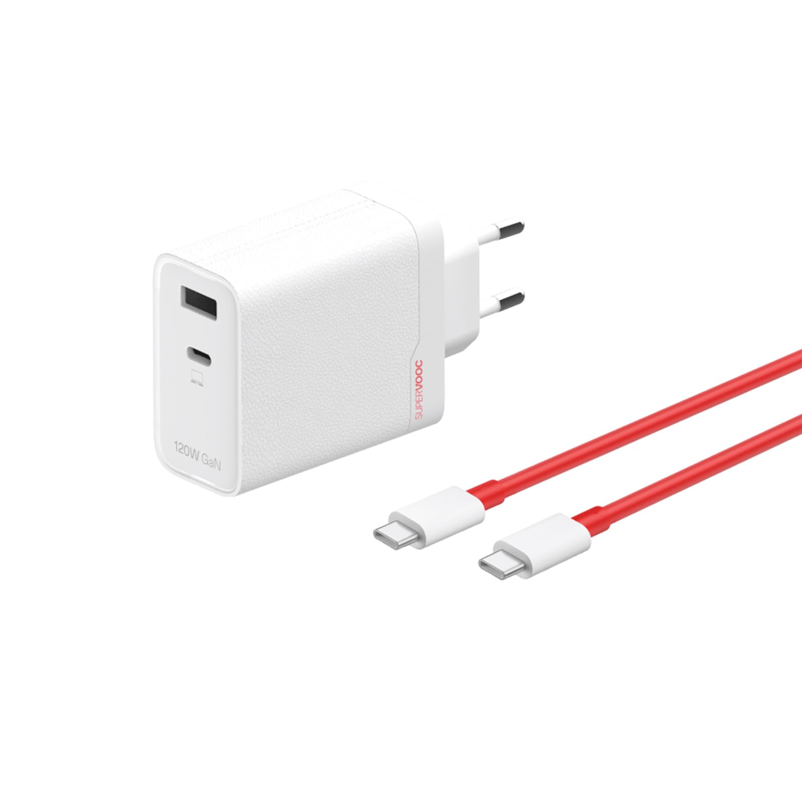 OnePlus SUPERVOOC 120W Caricabatterie rapido, adattatore di alimentazione GaN due porte con cavo flash di tipo C, protocolli di ricarica PD e PPS da 65W, compatibile with OnePlus 13/13R/Nord5/CE5
