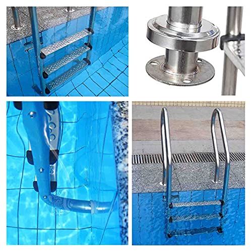 Escalera piscina acero inoxidable 3 peldaños antideslizante miniatura 4