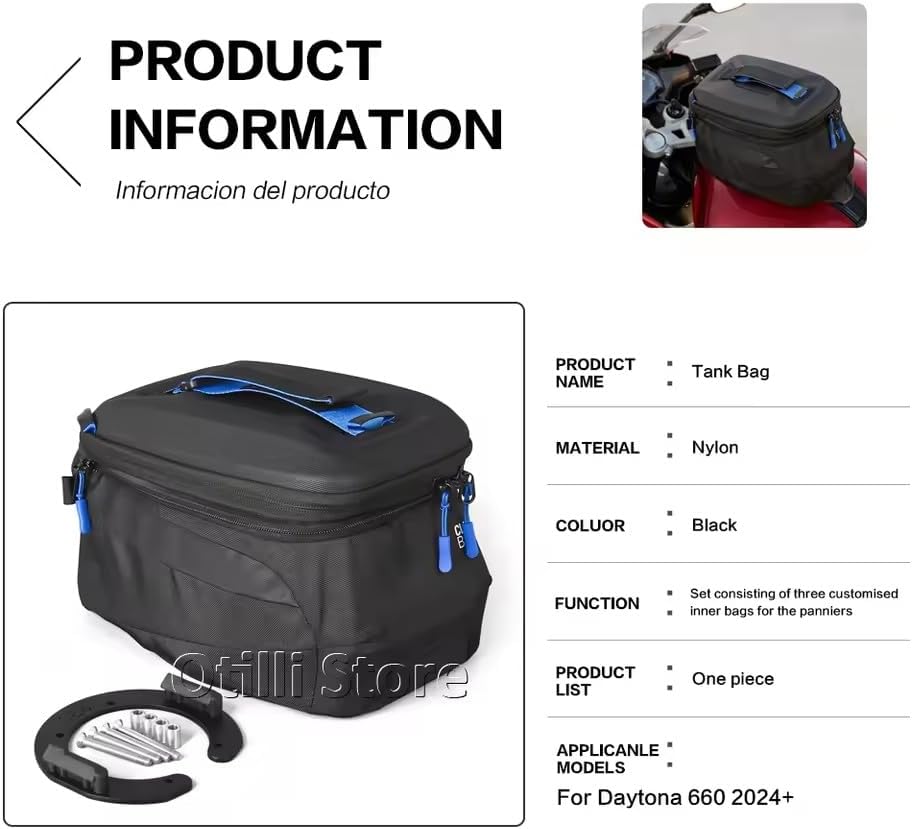 Tank Bag 6L For DAYTONA 660 Daytona660 Daytona 660 2024 2025 2026 Motorcycle Accessories Quick Lock Luggage Black