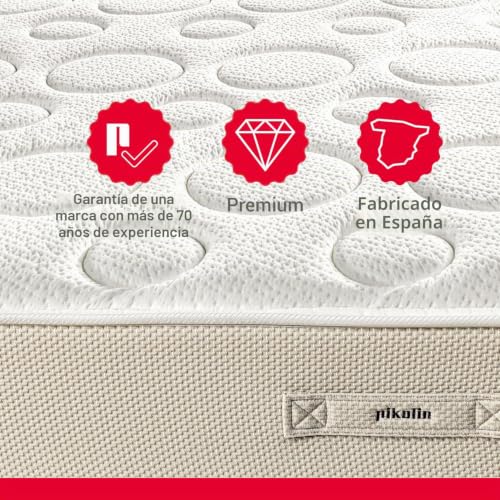 Miniatura 6 de PIKOLIN - Colchón Viscoelástico 90x190 cm Premium - Altura 28 cm - Núcleo Muelles Ensacados Extra Confort - Doble Cara - Tratamiento Higiénico Triple Barrera - Fabricado en España - Modelo Shire