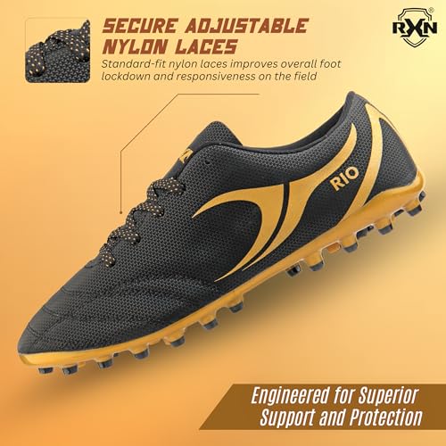 Image of RXN Men's Turbo Football Studs | Lightweight & Durable Cleats Football Shoes | Superior Traction for All Pitches | Premium Comfort & Performance for Every Match
