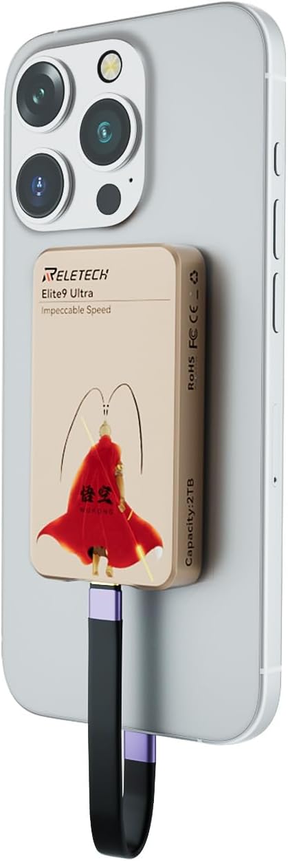 Magnetic Portable SSD, Up to 2000MB/s, Elite9 Ultra USB 3.2 Gen 2x2 External Solid State Drives Compatible w/Type-C Laptops,iPhone15,Smartphones,Tablets,PS5 (1, TB)