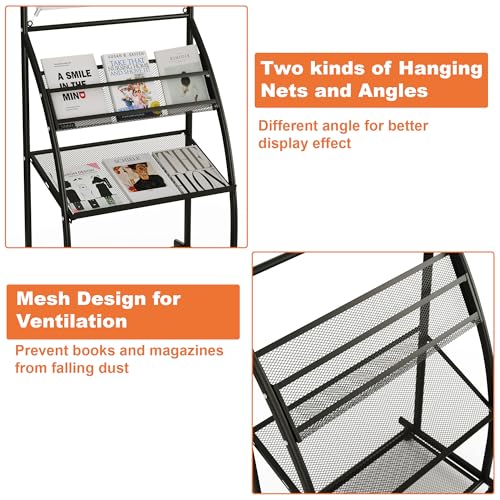 lesolar Floor Standing Poster Sign Holder with Wheels, 19.69" x 31.50" Poster Stand with Brochure Holder Magazine Rack Floor Brochure Display Stand for Exhibitions Shopping Malls Store Business by lesolar - Image 3