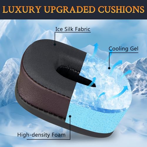 SOULWIT Cooling-Gel Replacement Ear Pads Cushions for Marshall Major I/II/III/IV/V Wireless/Wired Headphones, for Marshall Major 1/2/3/4/5 Headset, Earpads with Noise Isolation Foam - Dark Coffee