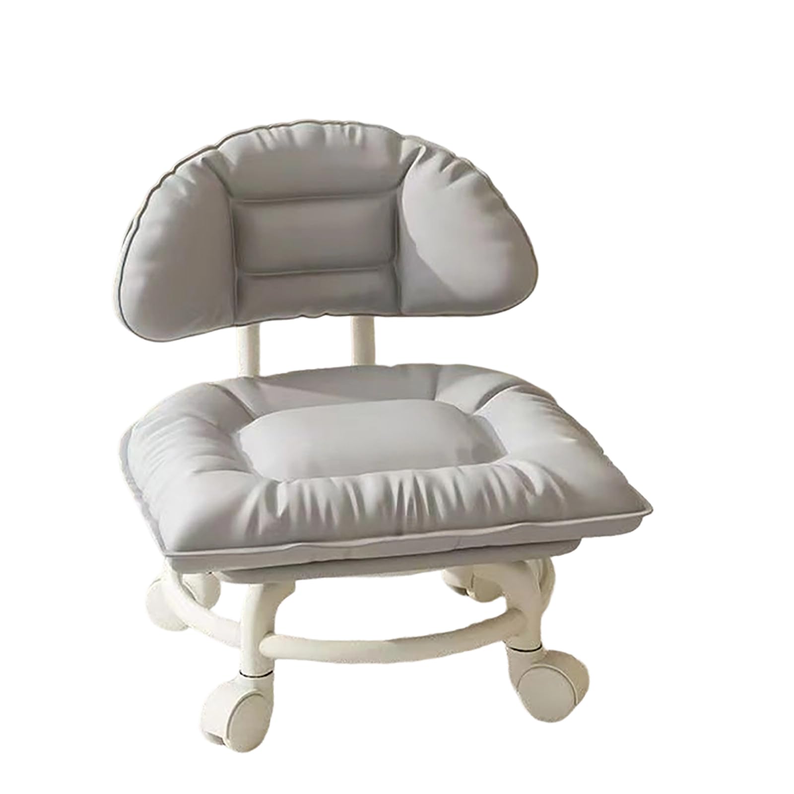 Rolling Low Stool with Backrest (grey)