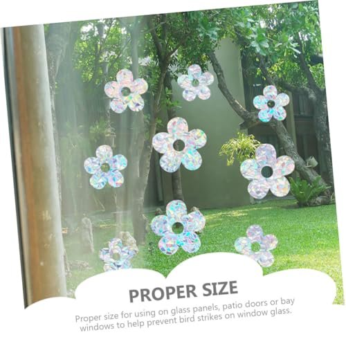Stickers statiques anti-collision fleurs colorées vitres 18pcs