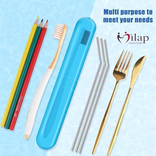 Image of Milap CreationsToothbrush Container, Cover, Holder, Case for Adults and Family- Pack of 4 | Tooth Brush Travel Covers, Portable Toothbrush Container for Trip | Anti Bacterial Toothbrush Case Box
