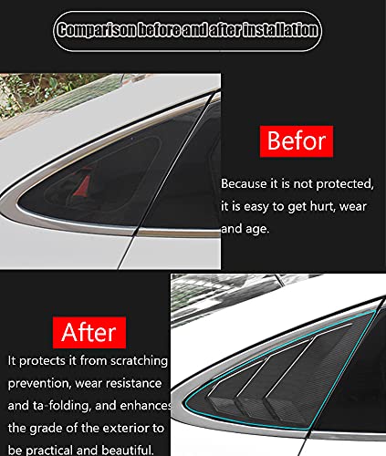 Great-luck ABS Material Racing Style Rear Side Window Louvers Air Vent Scoop Shades Cover Blinds Trim Exterior Accessories(Mirror Black) 2Pcs/Set for Sonata 2020 2021 2022