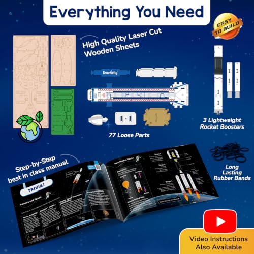 Image of Smartivity DIY Rocket Launcher STEM Kit for Kids 6-12 Years | Build Your Own Rocket & Launcher | DIY Science Toy | Birthday Gift for Smart Boys & Girls Ages 6,7,8,9,10,11,12