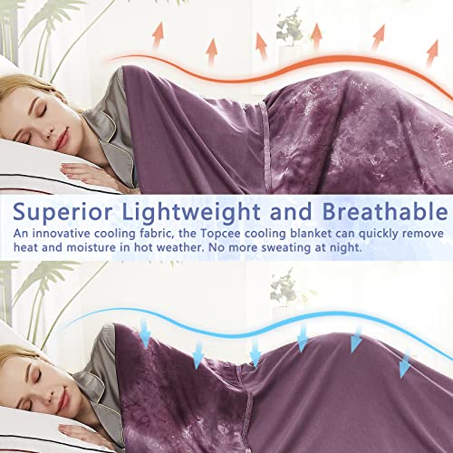 Topcee Cooling Blanket (90"x90"Queen Size) for Hot Sleepers and Night Sweats,100% Oeko-Tex Certified,Arc-Chill Q-Max >0.5 Cool Fiber,Ultra Cold Breathable,Comfortable, Hypo-Allergenic, All-Season.