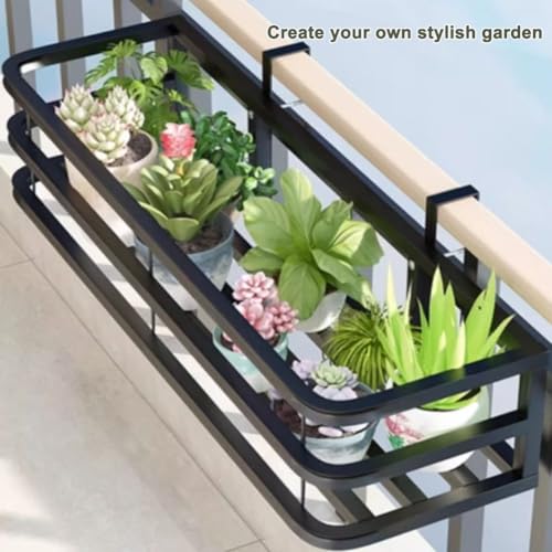 Maceta para balcones con ganchos anchos y soporte para plantas 4
