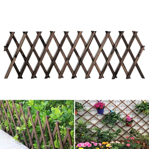 Expandable Garden Trellis, Wooden Lattice Wall Fence Trellis for Climbing Plants Ivy Vine Rose Clematis 13' x 68' for Outdoor Garden Patio Room Decor (1)