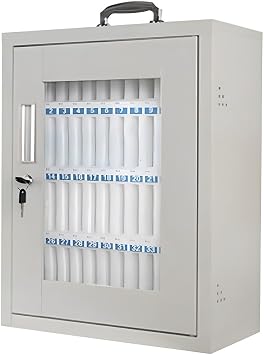 Wall-mountable Cell Phone Locker, Portable Cell Phone Safe Deposit Box with Lock Translucent Mobile Phone Safe Box for Enterprise, Company, Classrooms48 Slots