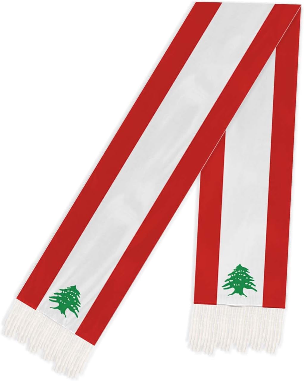 5 FT Lebanon Scarf,150 cm Lebanese National Flag Bandana Shawl,Double Layer Soft Tassel Scarves Wraps
