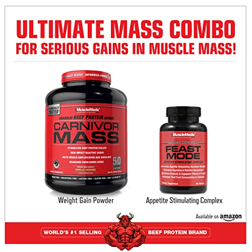 Image of MuscleMeds Carnivor Mass Diet Supplement, Vanilla Caramel, 5.78 Pound (002658)