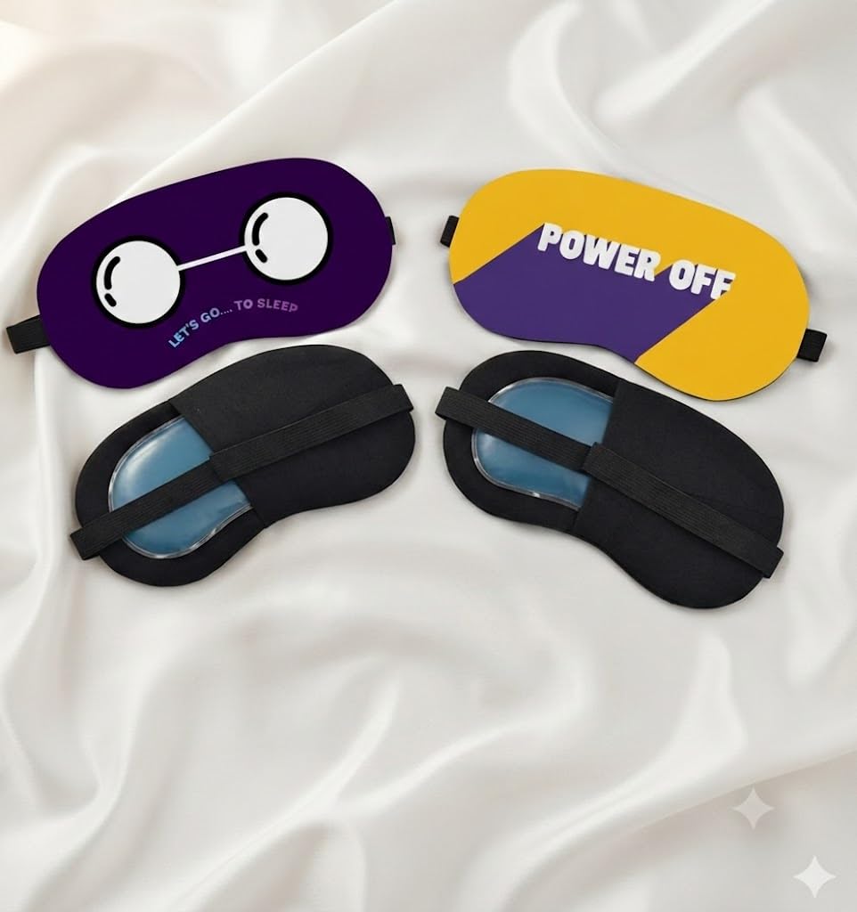 Gel Eye Mask Combo Set of 2 Cold Ice Pack Mask for Dark Circle Reduction Soothing Cooling Gel Eye Mask Pack-image-6