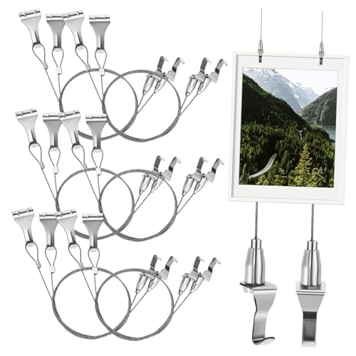 Kit de suspension tableau acier inoxydable réglable pour cadres - 2
