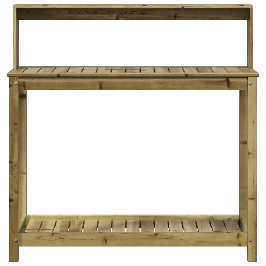 vidaXL Mesa plantación con estantes Madera impregnada 108x50x109,5 cm
