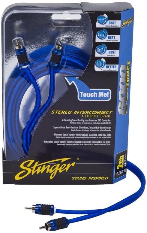 Stinger 17 Feet 2-Channel Hyper-Flex RCA Interconnect, Shielded Directional to Protect Against Interference, Stereo Interconnects, OFC Copper Audio Cable, SI6217