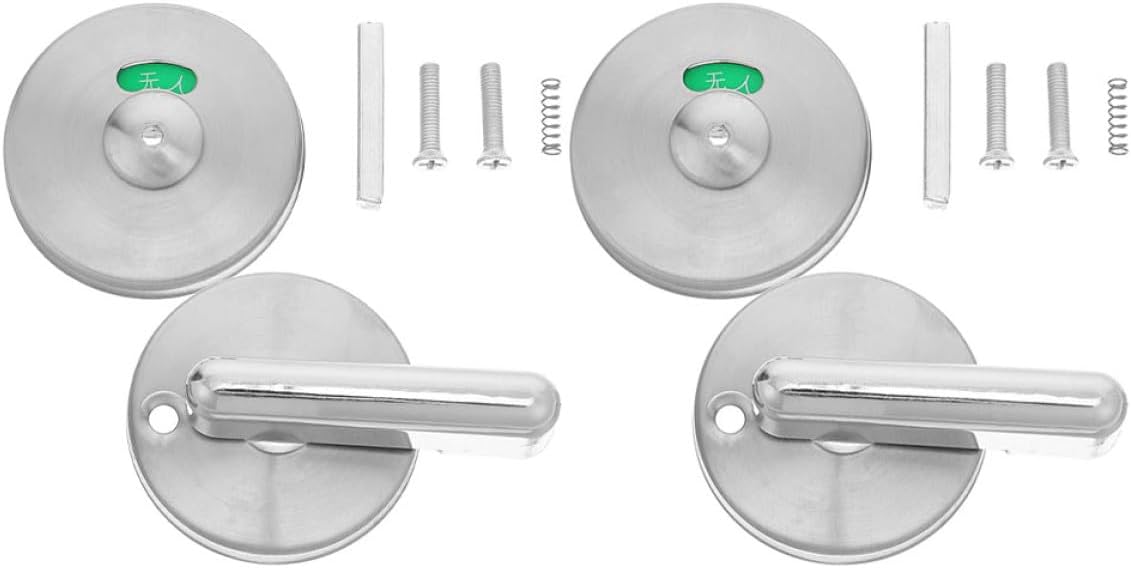 VALICLUD 2pcs Commercial Bathroom Privacy Indicator Locks with 304 Stainless Steel Large Handle, Public Restroom Partition Door Hardware, Vacant Occupied Privacy Bolt for Toilet Stall