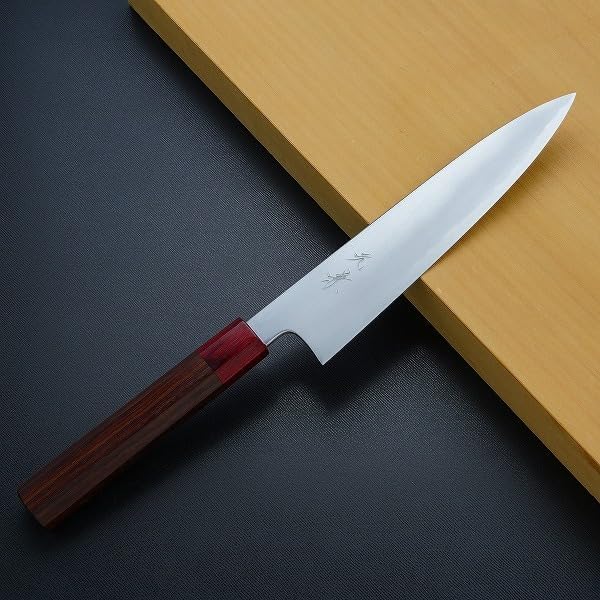 堺元兼 和牛刀 両刃 刃渡り210mm 全長355mm 白紙2号 紫檀柄