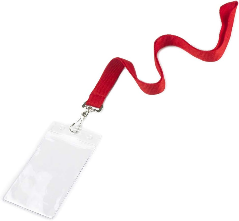 12 Pack Cruise Lanyard with Waterproof ID Card Holder, Colorful Solid Color Durable Lanyard with Badge ID Holder for Badge Card and Carnival Sail (Red) - Image 2