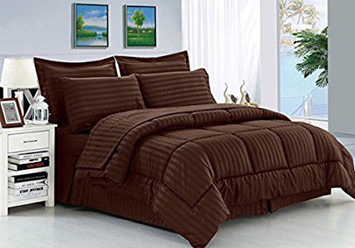 Jojo's Goods 8 Piece Down Alternative Bed in a Bag Comforter Set, King, Chocolate