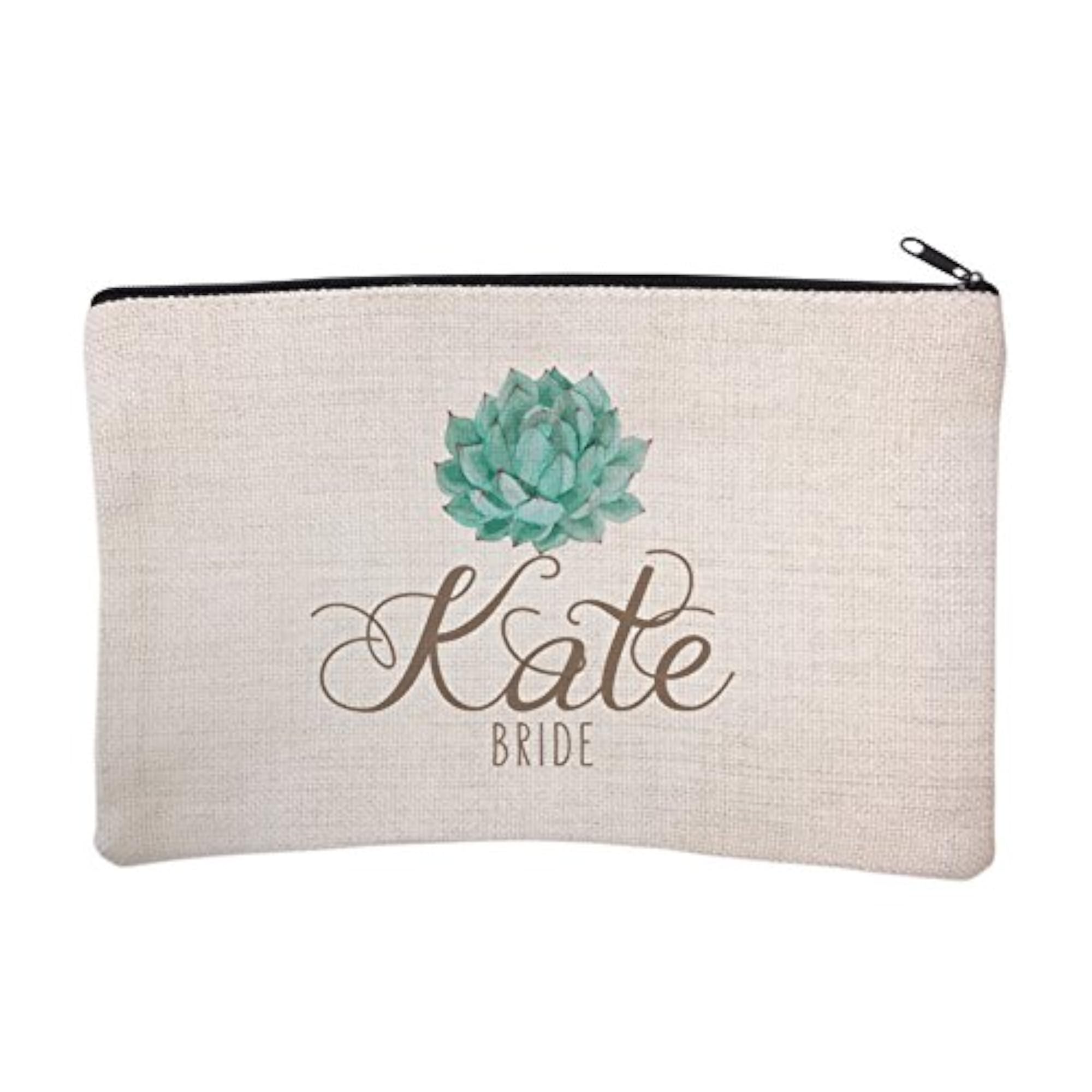 Personalized Succulent Bridal Party Cosmetic Bag