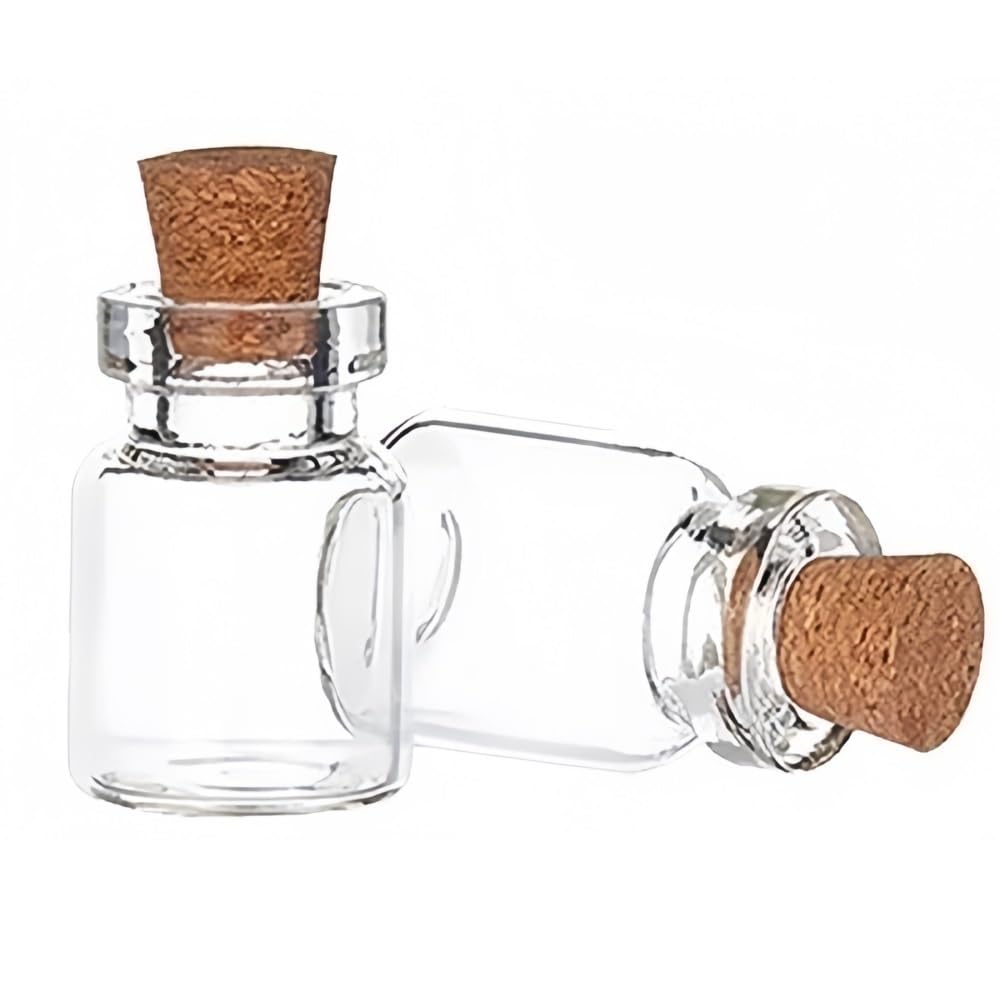 Loacea Decorative Glass Jar Mini Clear Glass Jars with Corks Transparent DIY Art Craft, Message Bottles Empty Wishing 30pcs