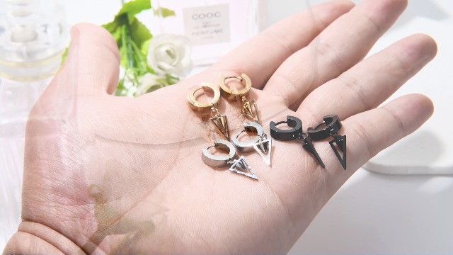 Flongo Ohrringe Edelstahl Unisex Ohrringe Für Herr Produktbild-Vorschau 11