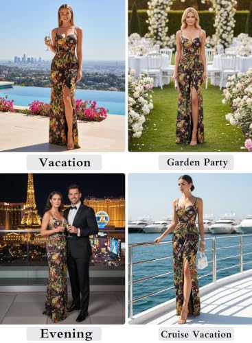 Image of VFSHOW Womens Sexy Spaghetti Strap Formal Prom Evening Gala Long Maxi Dress