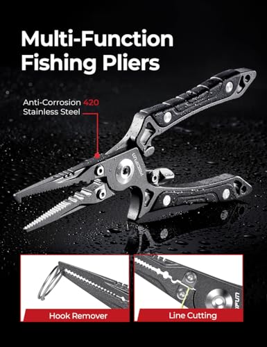 Image of Piscifun Fishing Tool Kit, Stainless Steel Fishing Gear Set with Corrosion Resistant Tools for Freshwater Saltwater Fishing, Practical Fishing Gifts for Men and Anglers