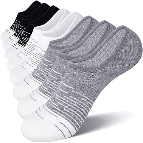 Fitrell Women's No Show Socks 8 Pack Low Cut Non Slip Invisible Socks, Grey*3+white*3+black*2, S Cover